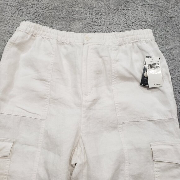 Lauren Ralph Lauren Women White Linen Cargo Jogger Pants NWT $165 Sizes Resort - Picture 10 of 16